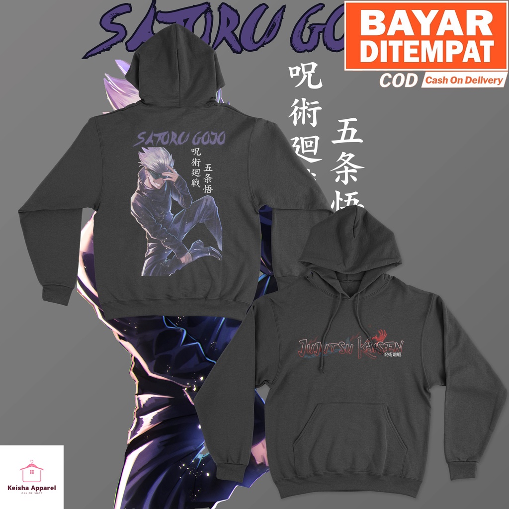 JAKET HOODIE ANIME JUJUTSU KAIZEN SATORU GOJO HOODIE GOJO PRIA WANITA