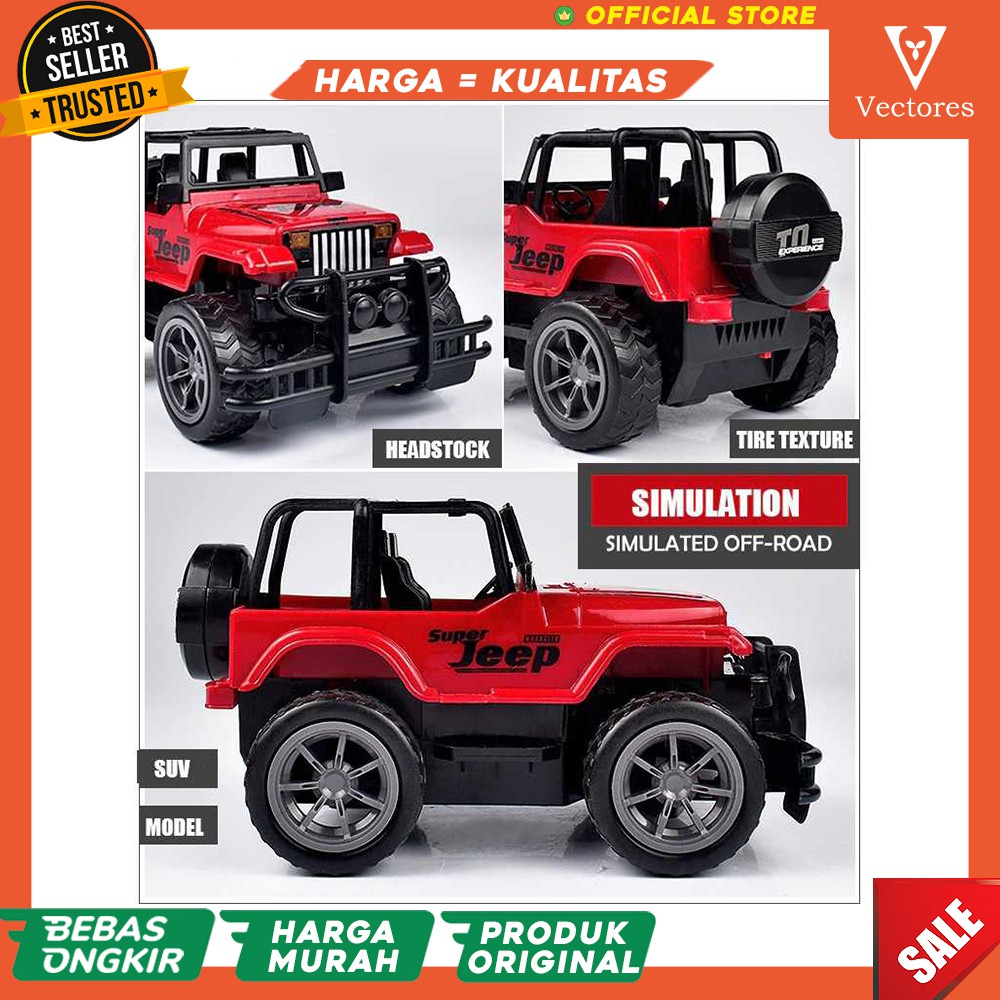 Mainan Anak Mobil Remot Control Terbaru Jeep Merah