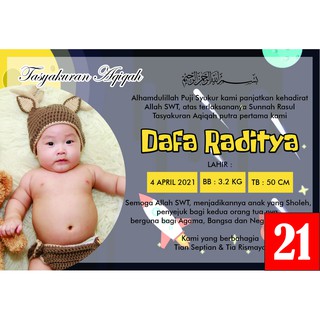 Jual Kartu Ucapan Aqiqah Selapanan Tasyakuran Kelahiran Tasyakuran ...