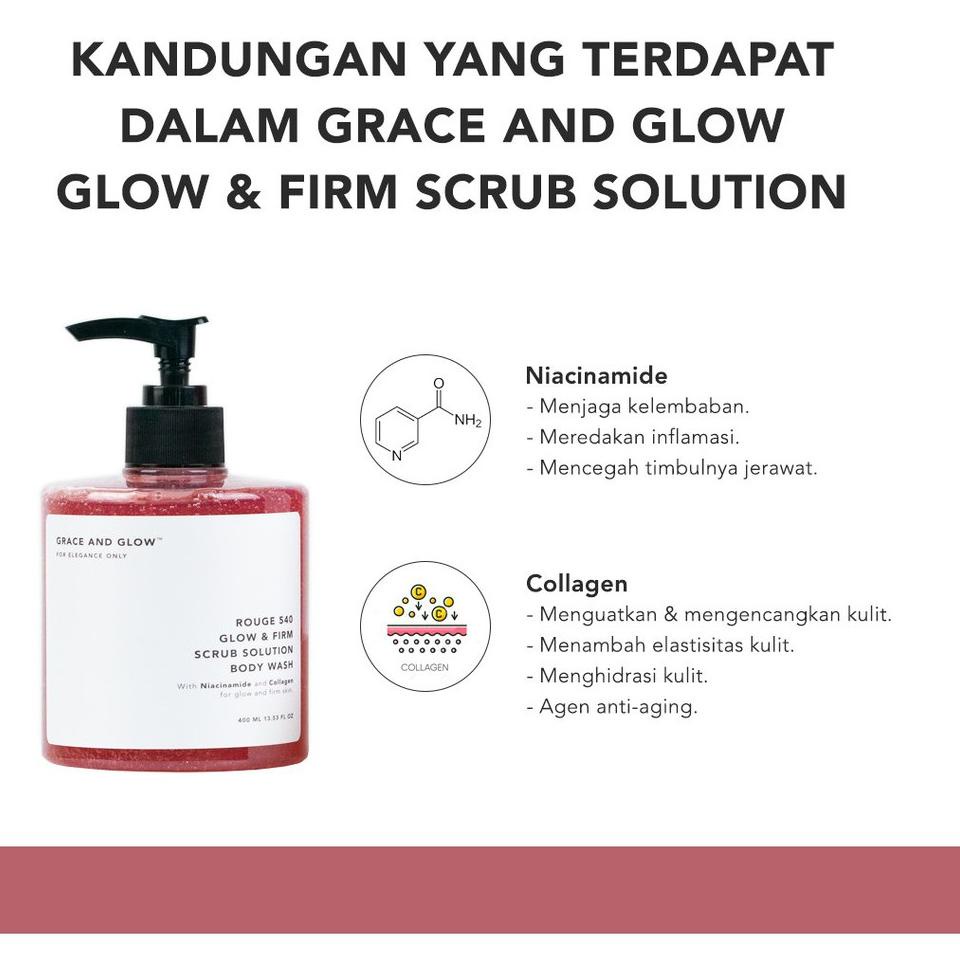 PALING DICARI Grace and Glow Black Opium + Rouge 540 Glow &amp; Firm Scrub Solution Body Wash ☃ 868