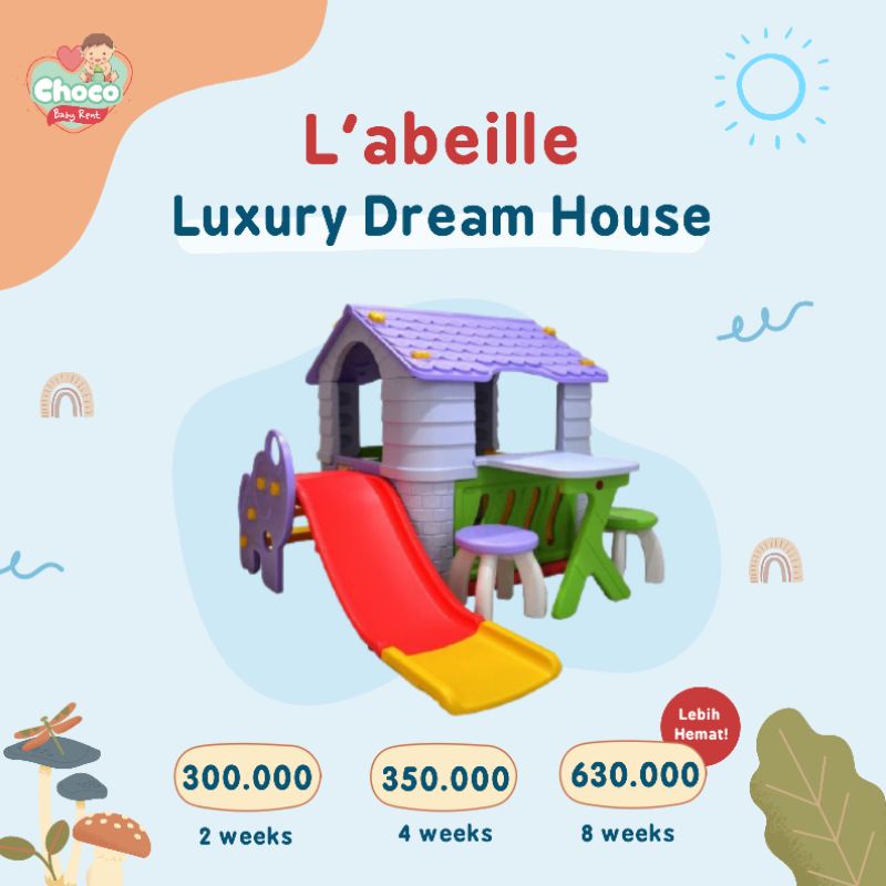 ❤️ChocoBabyToys❤️TIDAK DIJUAL, DISEWAKAN Play House Luxury Dream House Mainan Rumah Anak Perosotan