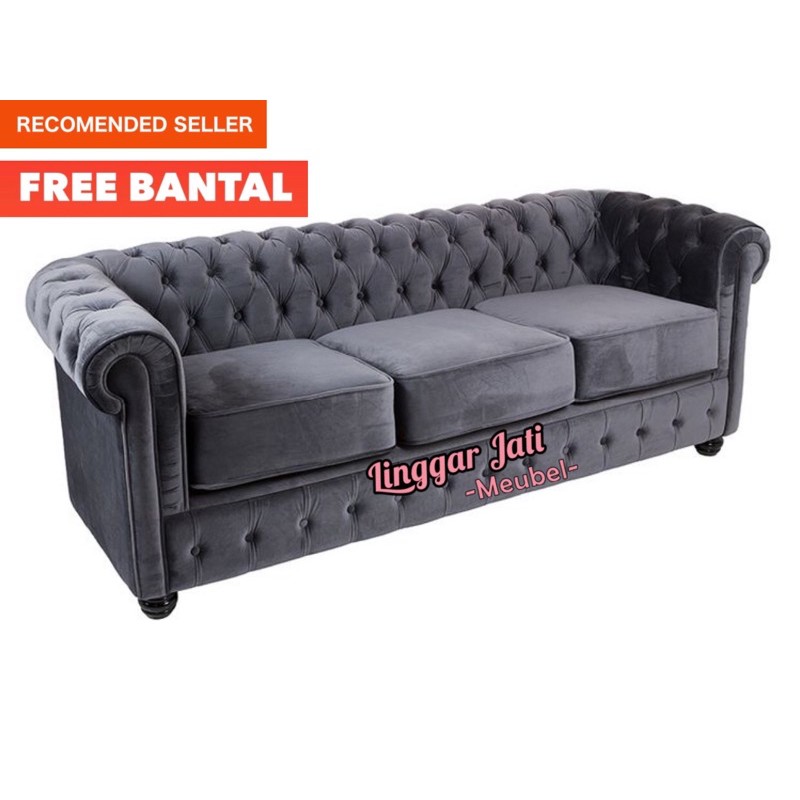 SOFA CHESTER BAHAN SUPER HALUS PREMIUM BLUDRU SOFA CHESTERFIELD JATI SOFA MEWAH SOFA JATI SOFA JATI