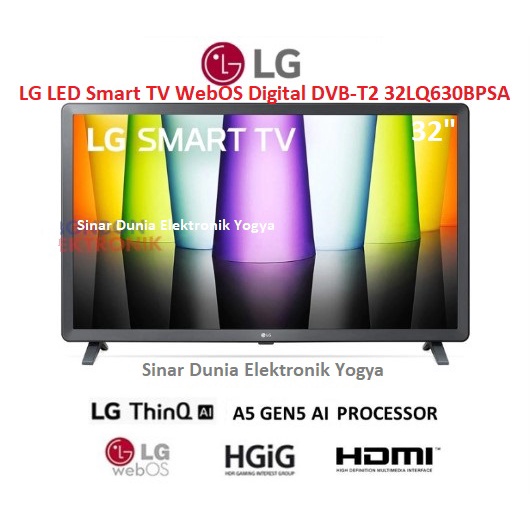 LG LED Smart TV 32&quot; AI Processor Gen5 ThinQ 32LQ630BPSA 32LQ630 DVB-T2