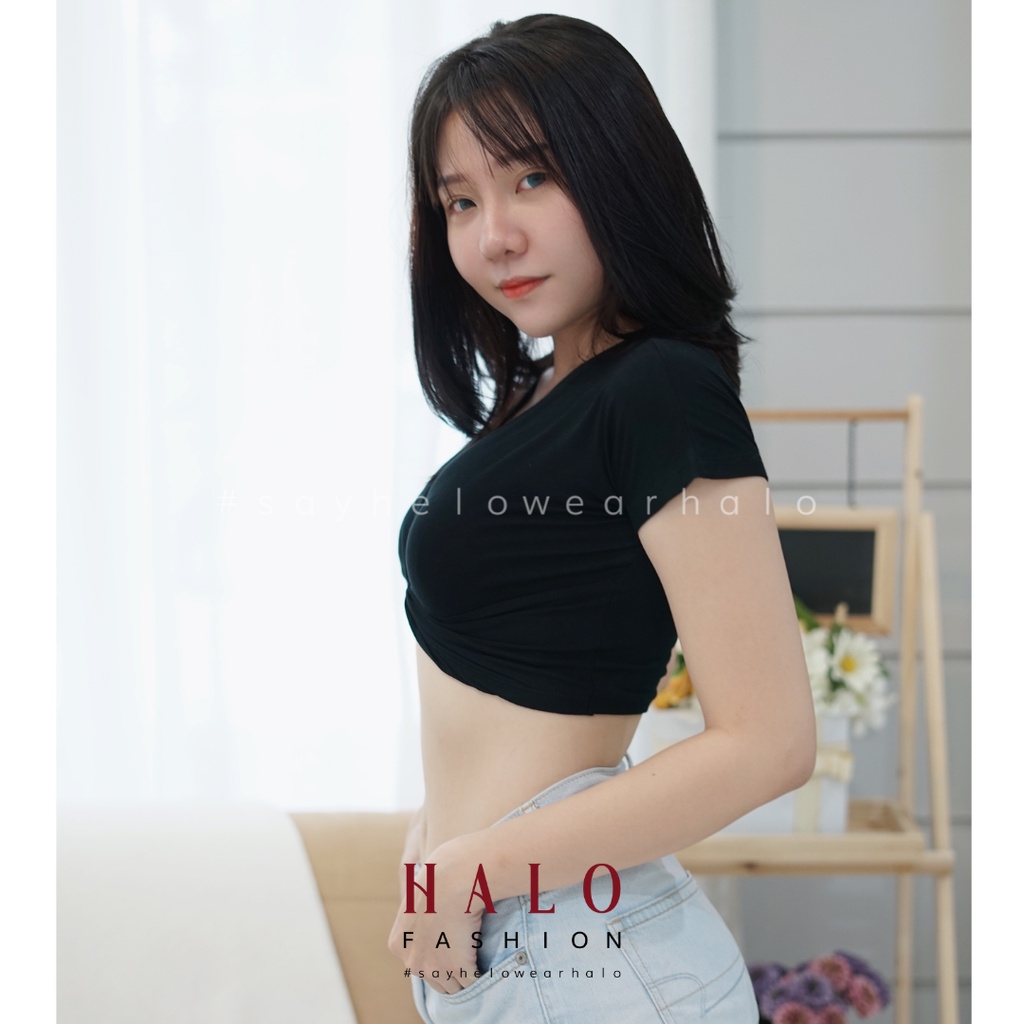 [HaloFashion] Aiko Sexy Crop Top Basic Top Korean Fashion