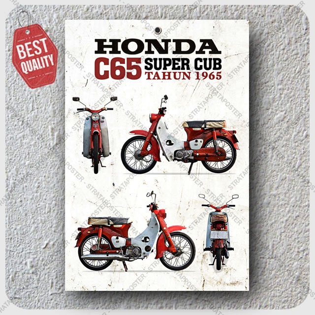 Poster Motor Klasik Honda Dekorasi Pajangan dinding Otomotif Wall decor 203090STA