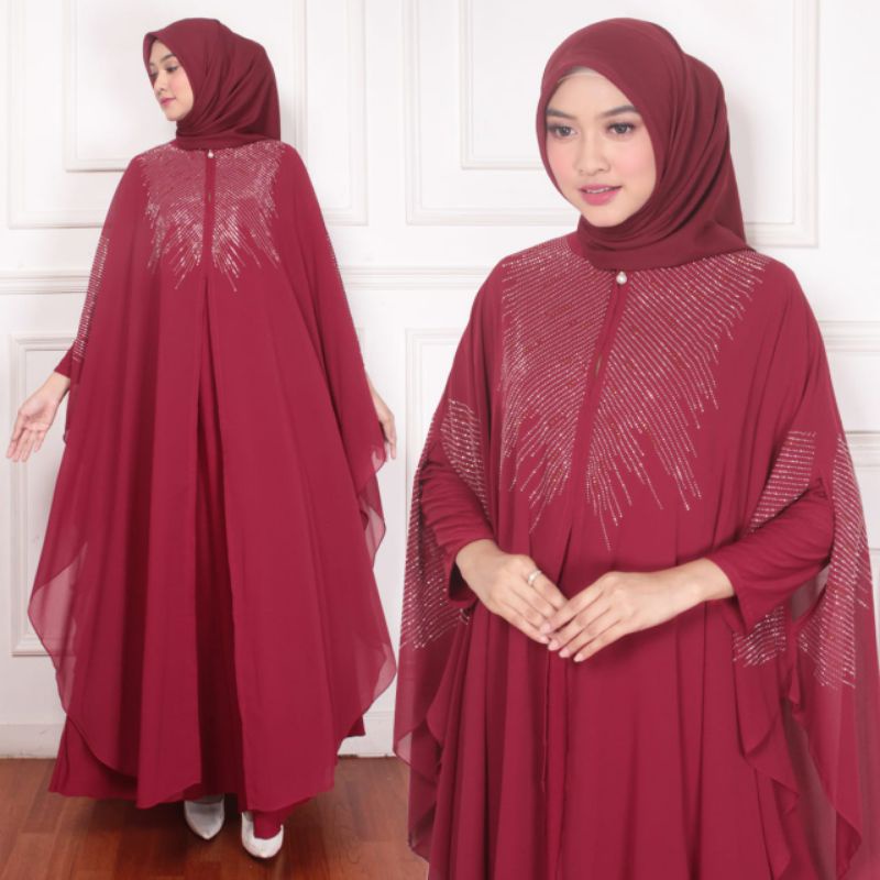 GAMIS ABAYA TURKEY KAFTAN BUSUI FULL PAYET SIMPEL ELEGAN MEWAH