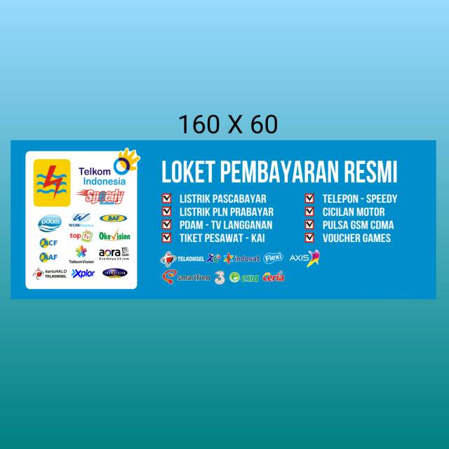 Banner spanduk loket pembayaran resmi ukuran 160 X 60