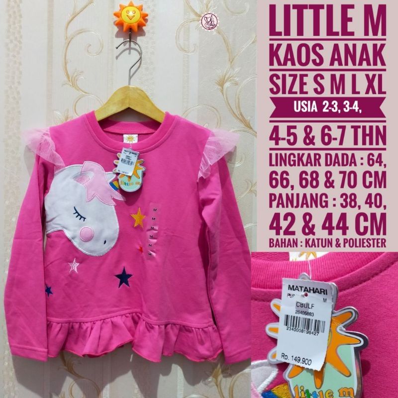 Kaos unicorn little M lengan panjang