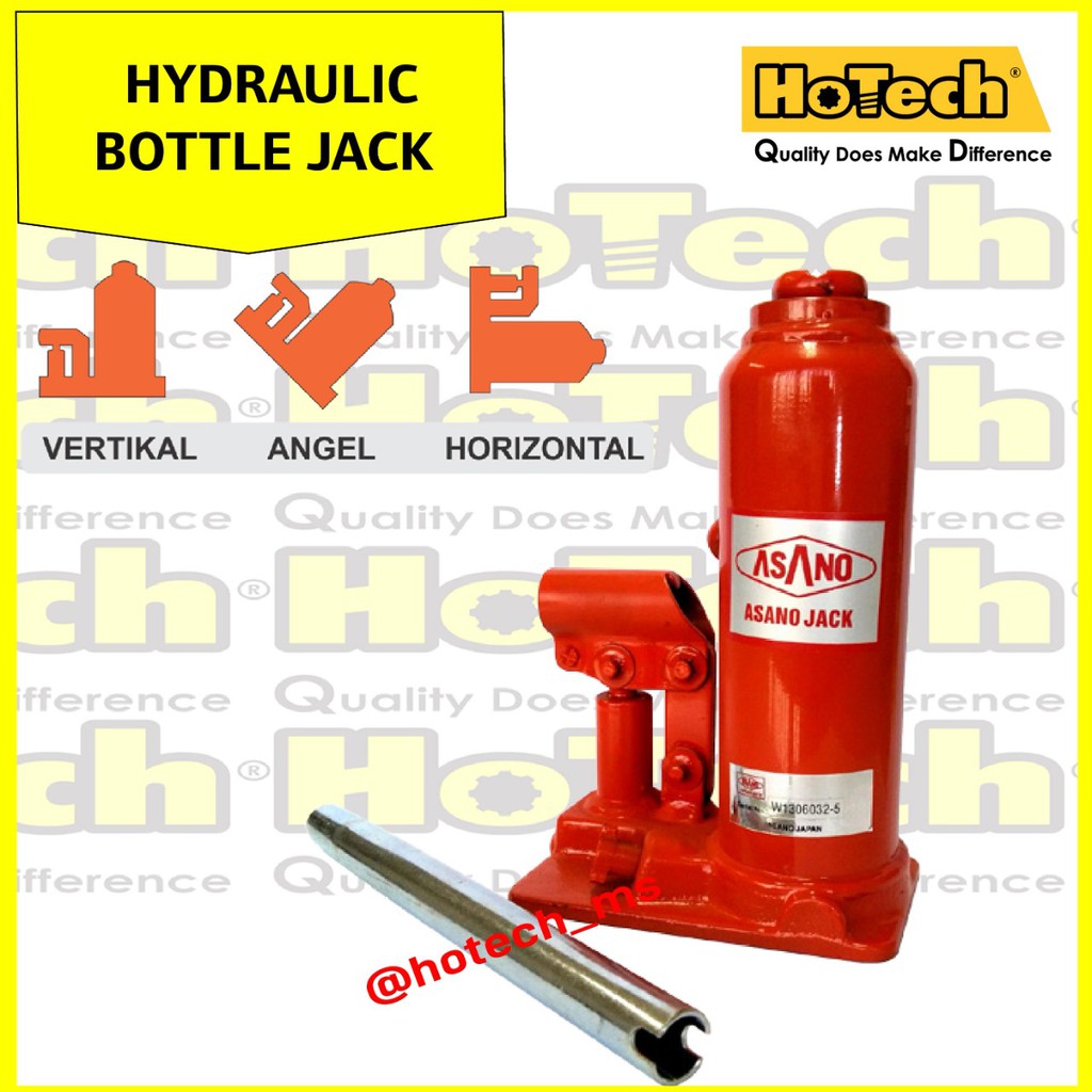 Dongkrak Botol 10 Ton - Hydraulic Bottle Jack ASANO 10 Ton - Original Japan - Dongkrak Mobil 10 Ton