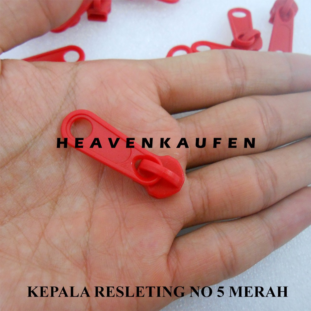 Kepala Resleting / Kepala Zipper Merah No 5 Murah