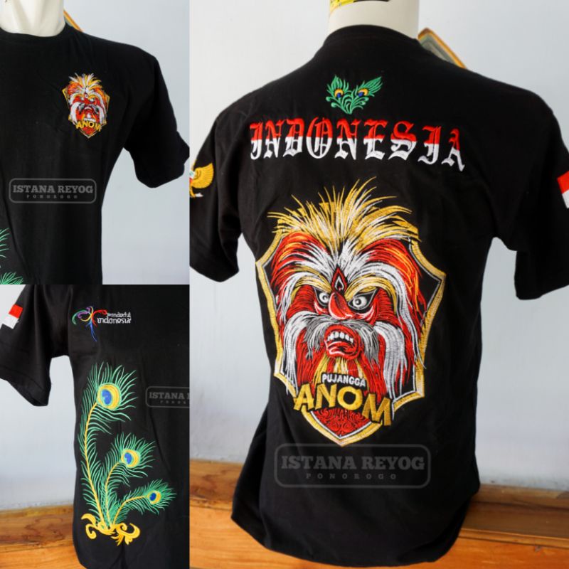 KAOS BORDIR BUDAYA REOG PONOROGO / KAOS GANONG NEW / KAOS BORDIR   / KAOS JARANAN / BUJANGGANONG