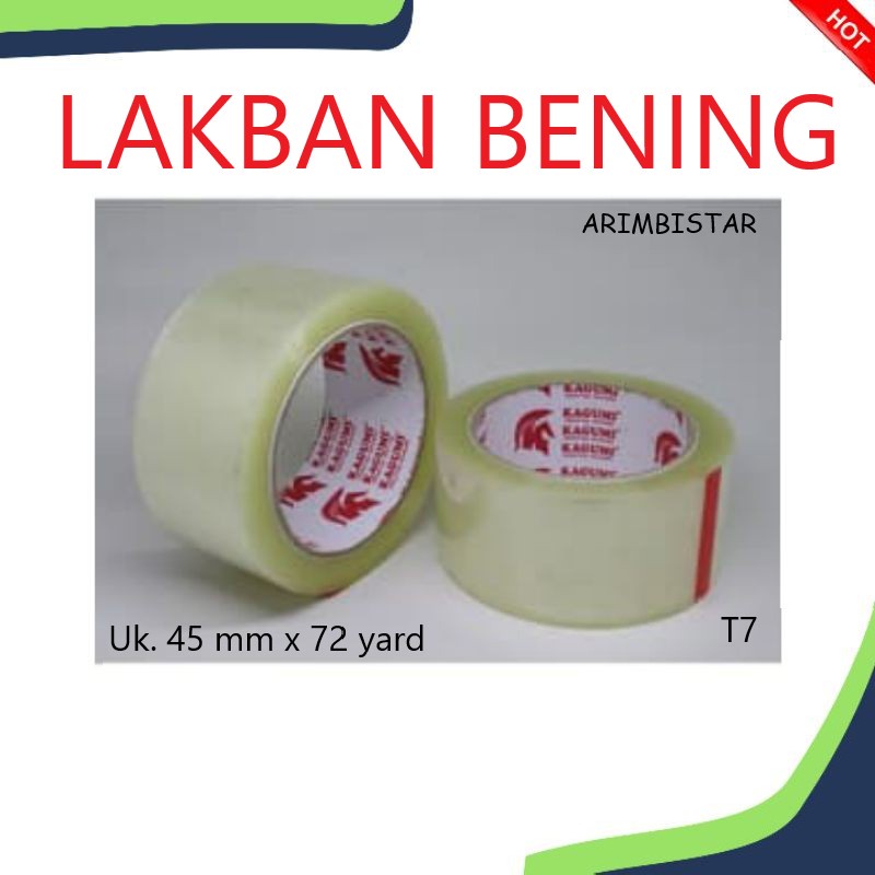 

Lakban Bening atau Lakban Putih Uk. 45 mm x 72 Yard T7