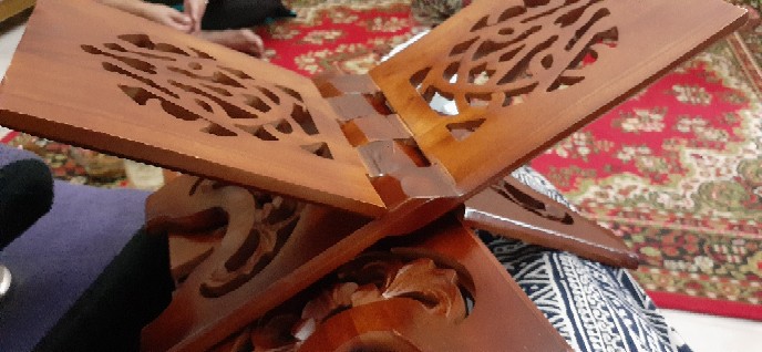 Rekal / Tatakan Al Quran Kayu Jati Campuran Ukuran Lebar 18 Cm