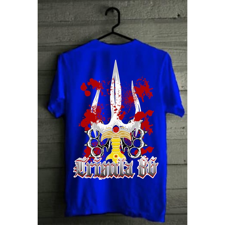 Kaos Pagar Nusa Distro Trisula Simpel-Biru