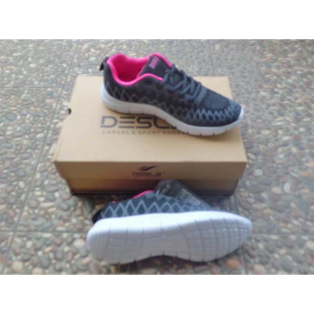  Sepatu  Sport Desle  DE1007B771 Black Dark Grey Fuchsia 