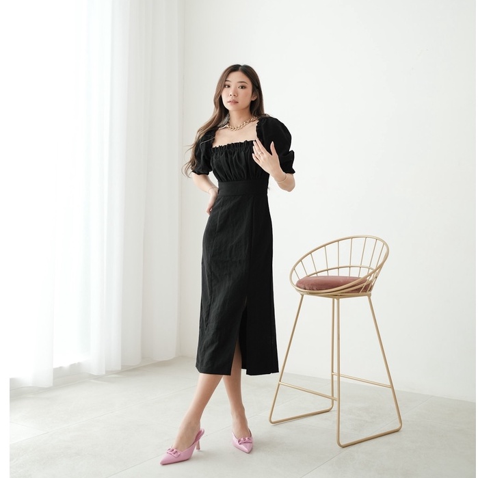 [TAVIA] NAURA MIDI DRESS / DRESS WANITA / DRESS KOREA