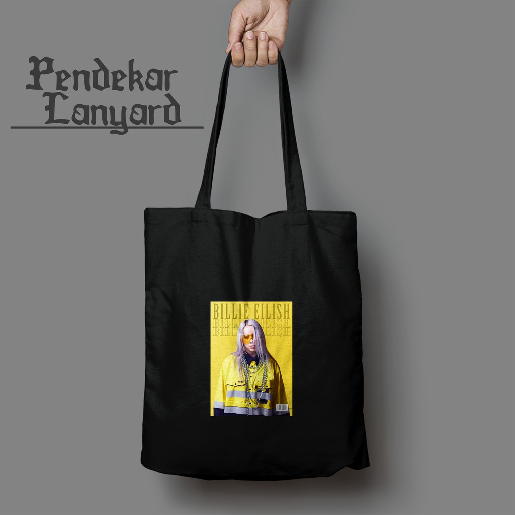 BILLIE EILISH Totebag Tas Jinjing Pria Wanita Kekinian Desain Aesthetic Penawaran Spesial