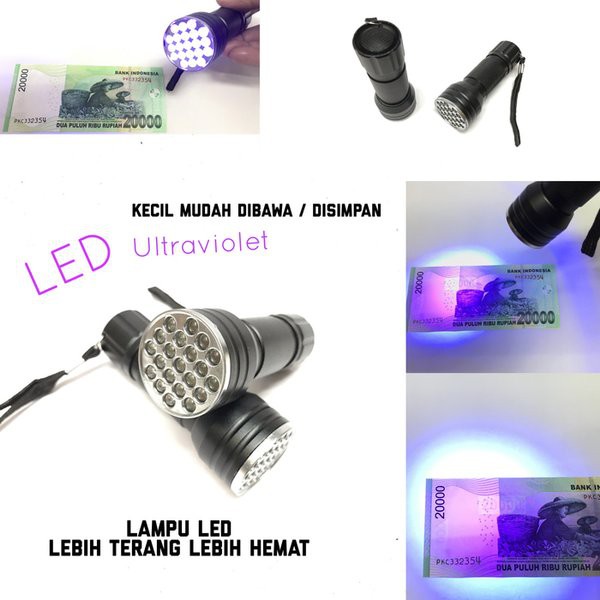 Money Detektor pendeteksi Deteksi Uang Palsu Sinar Lampu Ultraviolet