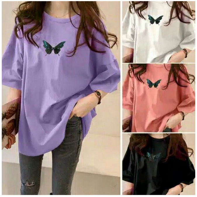 Kaos Oversize Kupu-kupu Butterfly