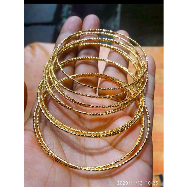 gelang keroncong lapis emas