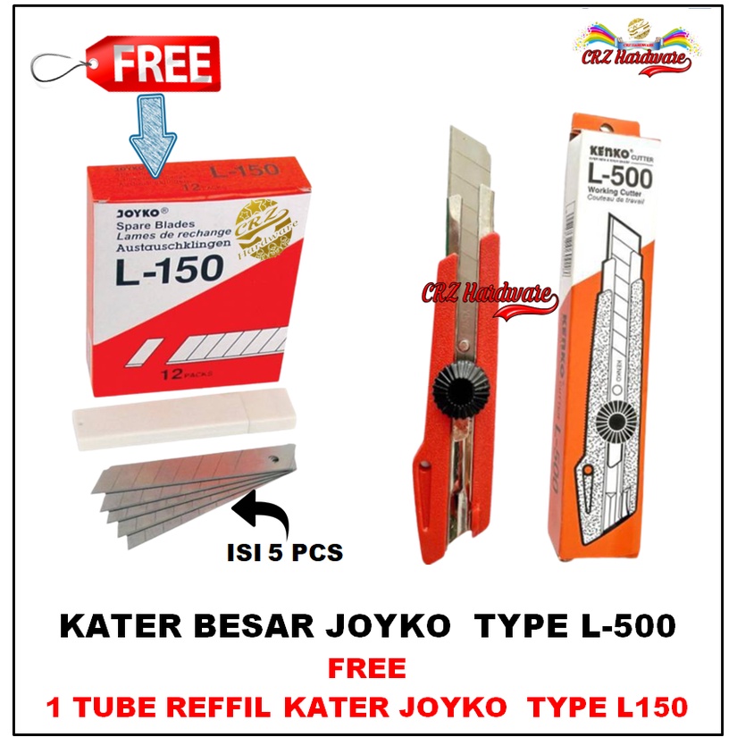 

Cutter Pisau Cutter Besar Kater Free 1 Tube Reffil Cutter