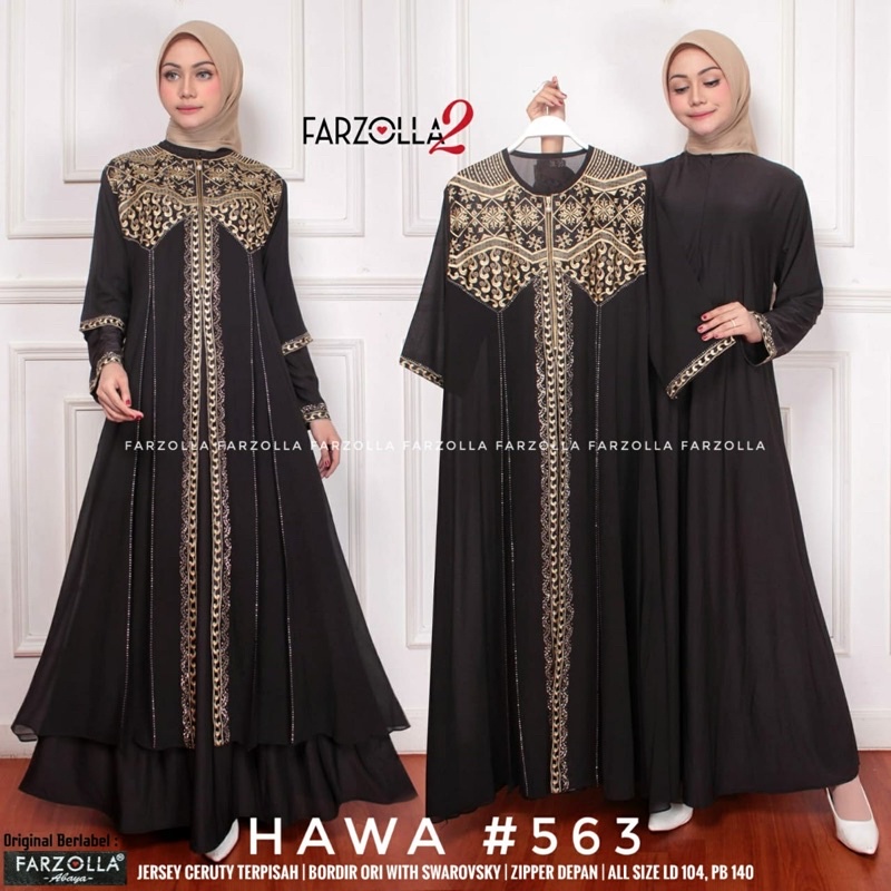Abaya Turkey | Hawa #563 | Busana Arab Muslimah Original by Farzolla
