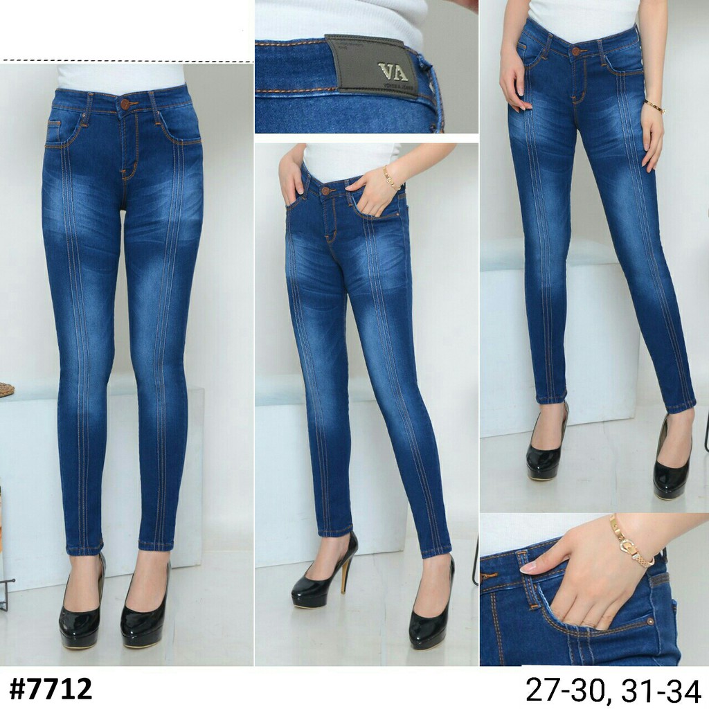 [size 27-34] Celana Jeans Tulang Tiga / Celana Jeans Garis / Celana Tulang 3 / Celana Tulang Depan