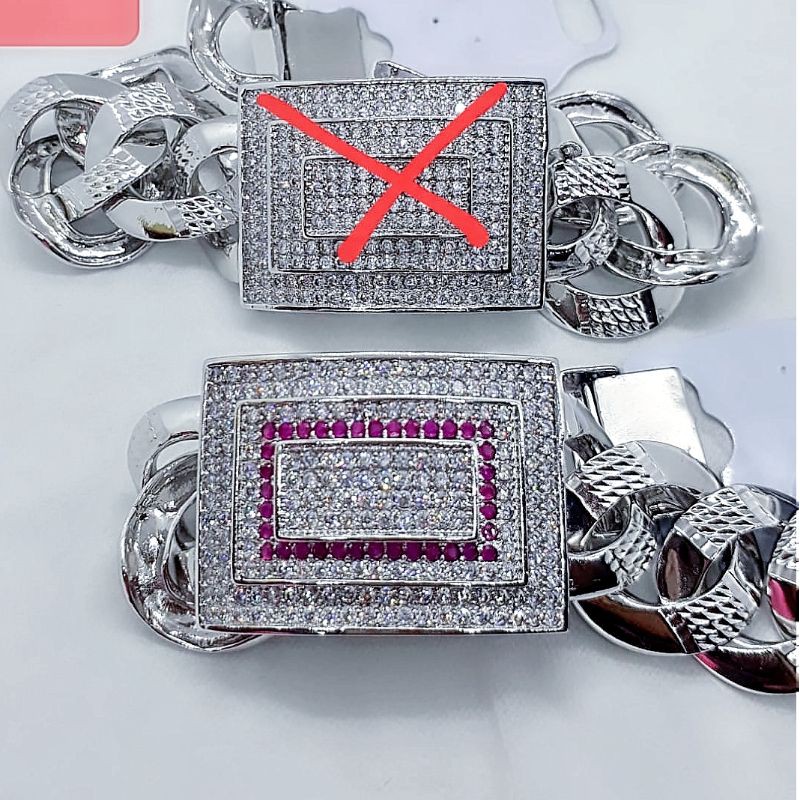 Gelang Xuping Lapis Emas 24K Rantai Plat Silver Mewah .