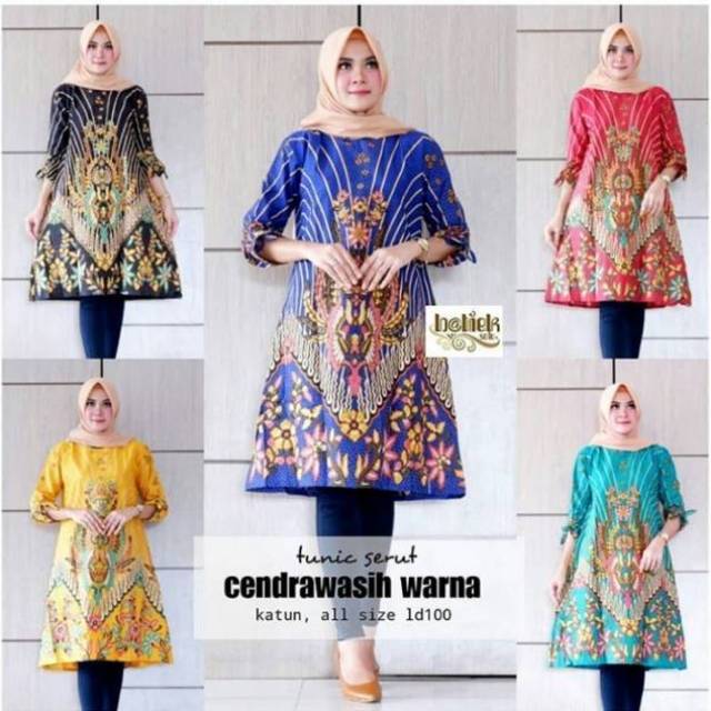 Tunik Batik Latansa Mataram Santika Dress Batik Cendrawasih Monica Parang Soft Tunic V Garuda Putih