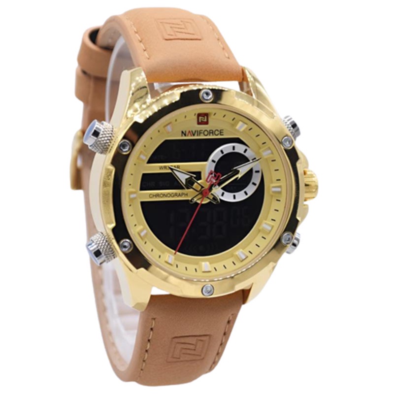 JAM TANGAN NAVIFORCE 9208 M2 ST LA MEN - STAINLESS STEEL - BROWN NAVIFORCE ORIGINAL 9208 JAM NAVIFOR
