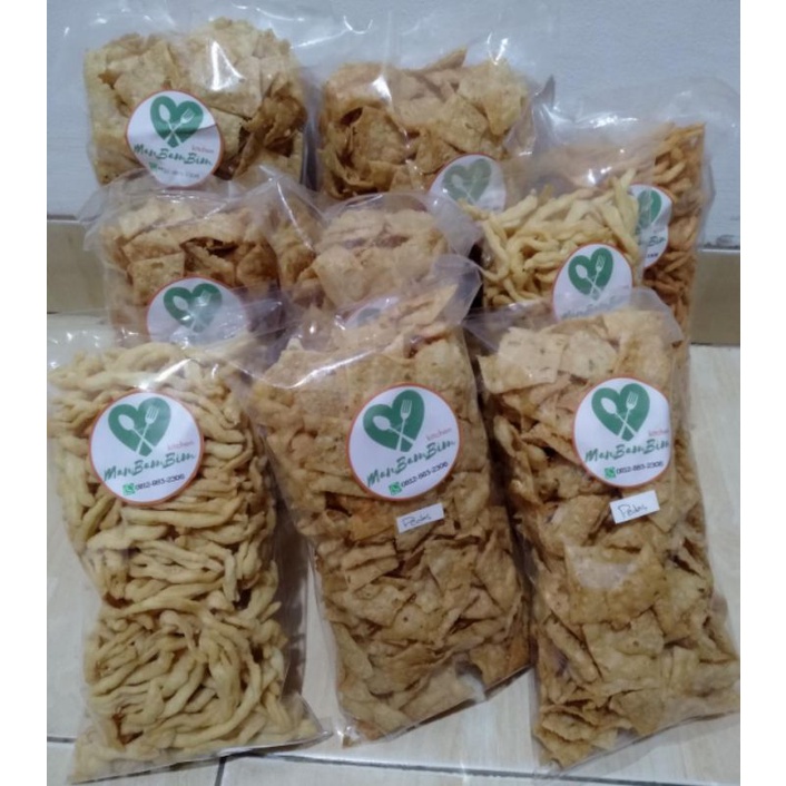 keripik bawang Snack homemade original gurih / gurih pedas 250 gram