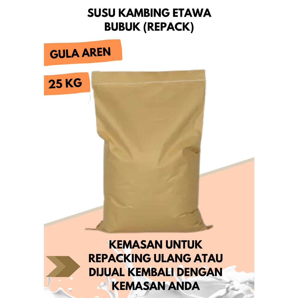 

( REPACK / CURAH ) Susu Kambing Bubuk 25 Kilogram Rasa Gula Aren