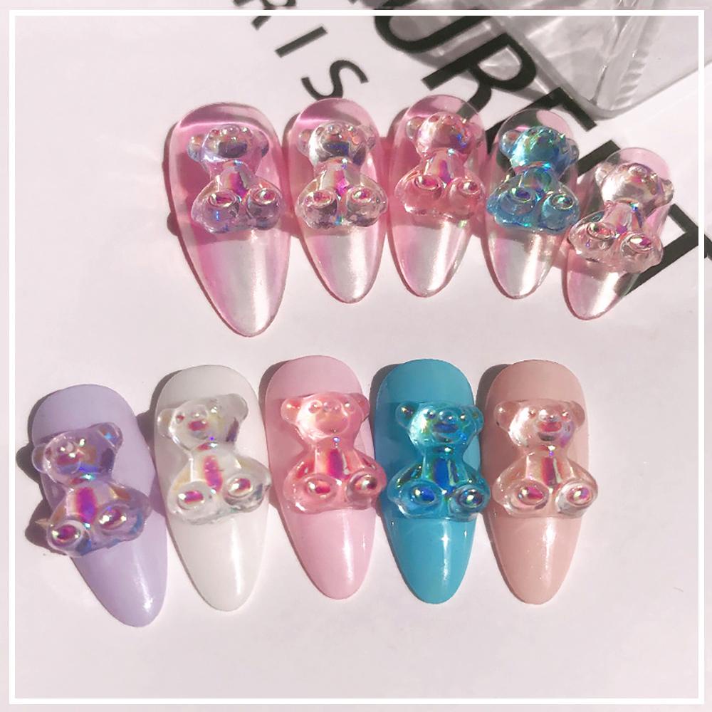 Timekey 88pcs Manikmanik Kristal Aurora Flatback 3D 3 Ukuran 5 Model Untuk Dekorasi Nail Art A4K5