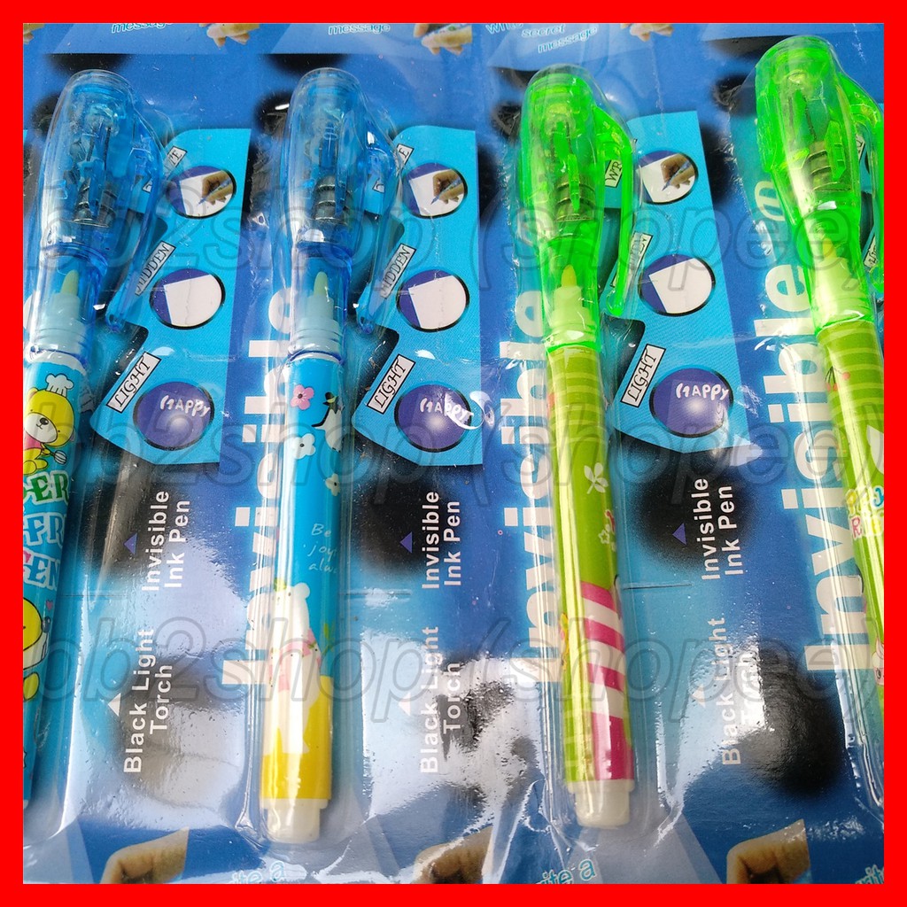 

2in1 Invisible Ink Pen UV Light Ultraviolet Pulpen Senter Rahasia Pena Bolpen Tinta Ajaib Magic Spy