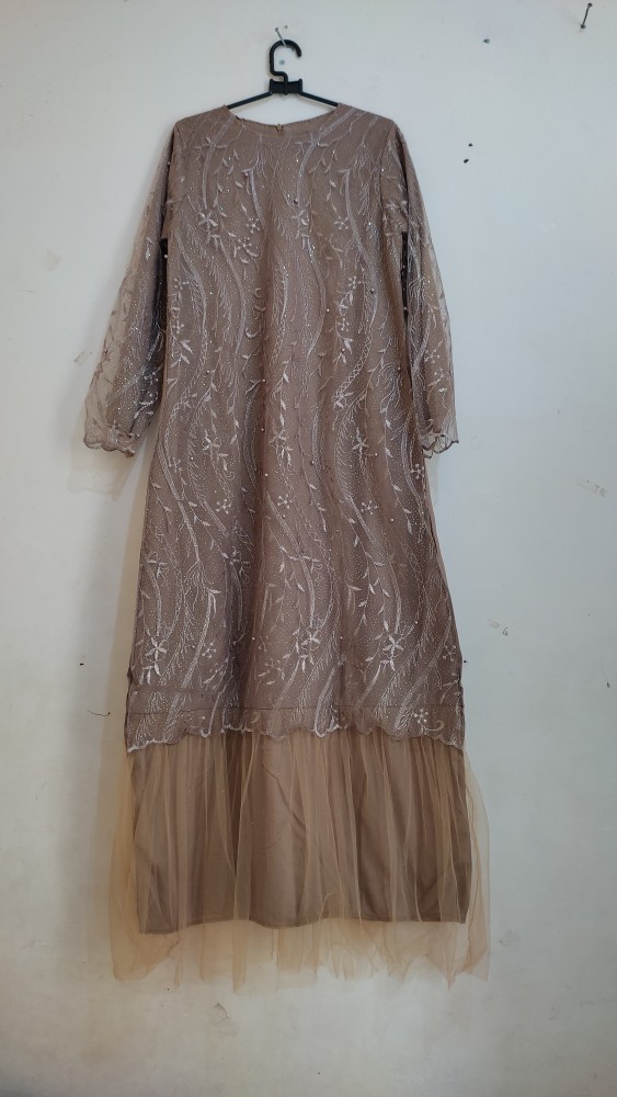 (model Baru) Gamis Geraldine / Bahan Brukat Tile Mutiara/size S-m,l,xl, Xxl/gamis Tile / Gamis Pesta