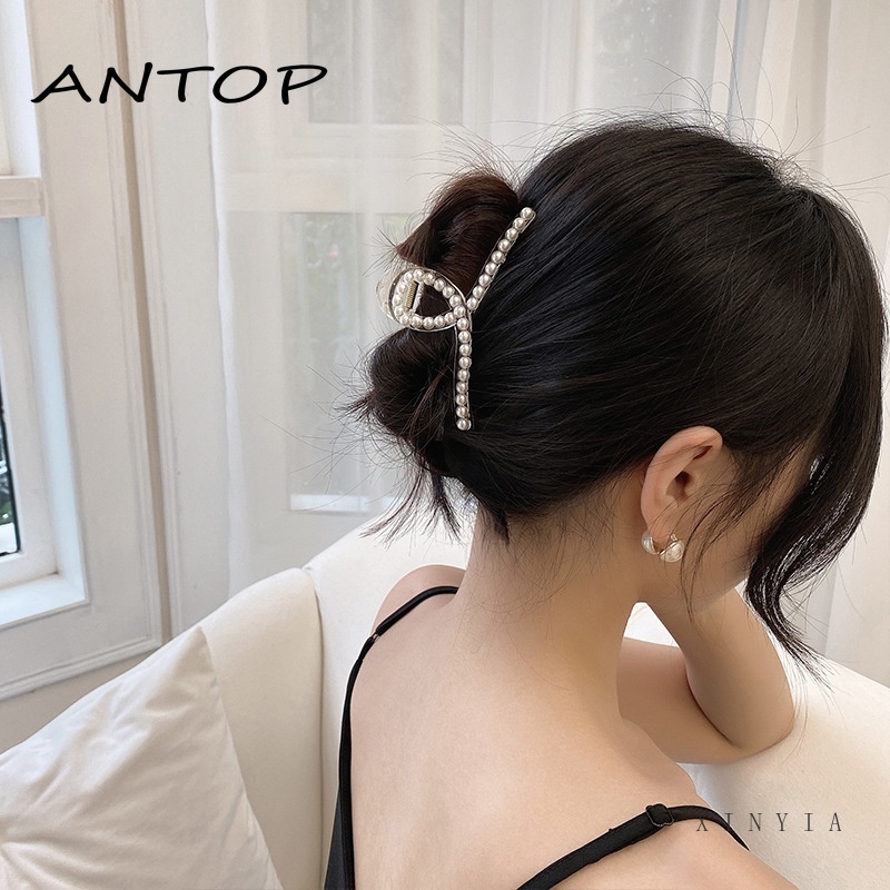 Jepit Rambut Aksen Mutiara Gaya Elegan Untuk Wanita ANTOP
