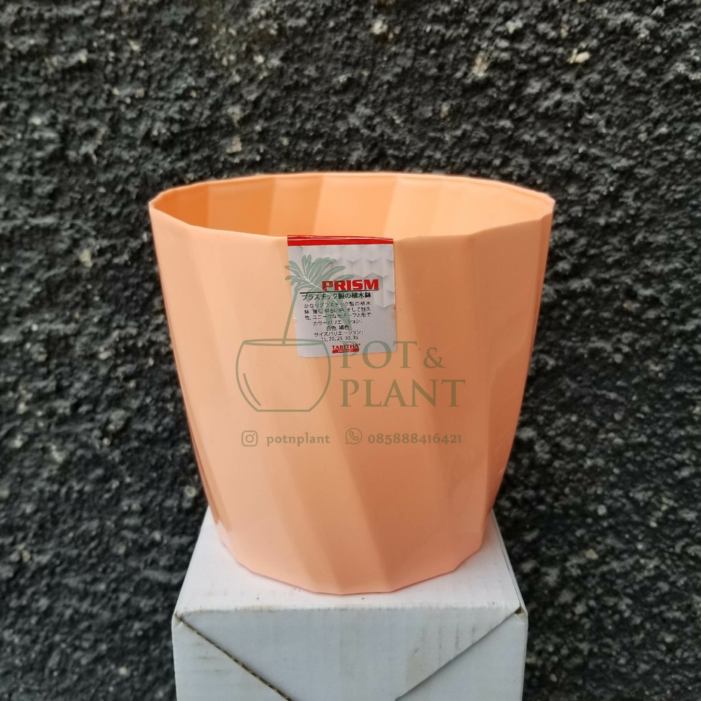 Pot Plastik Unik Tabitha PRISMA 20 - ORANGE