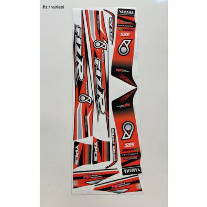 STRIPING FIZ R VARIASI LAMINASI PETRONAS ORANGE, striping stiker yamaha fiz r variasi terbaik