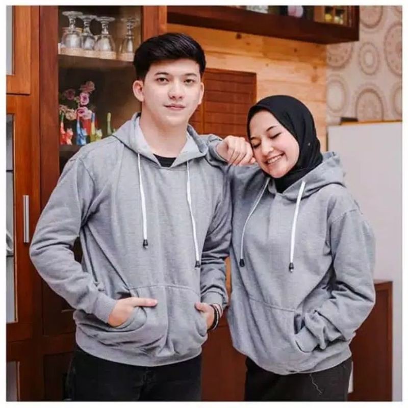 Sweater Hoodie Jumper Polos Pria Wanita Jaket Hodie Polos Premium Distro Bandung Size L XL XXL