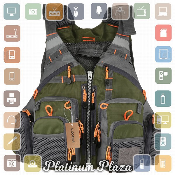 LIXADA Rompi Pancing Fishing Life Jacket Multi Slot - GDS09 - Green`R0LMSA-