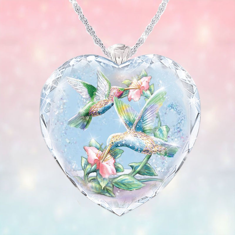 Kalung Liontin Burung Bahan Alloy Hias Kristal Zircon Putih Untuk Wanita