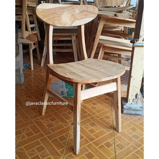 KURSI MAKAN ROPAN JOK JATI / KURSI CAFE BAR RESTO MINIMALIS MURAH MENTAH FINISHING NATURAL JEPARA-Belum finishing