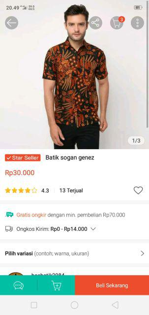 Asifa Batik Hrb058 Kenongo Kemeja Tosca Pendek Pekalongan Padi M L Xl Sogan Tulis Halus Kemeja Batik