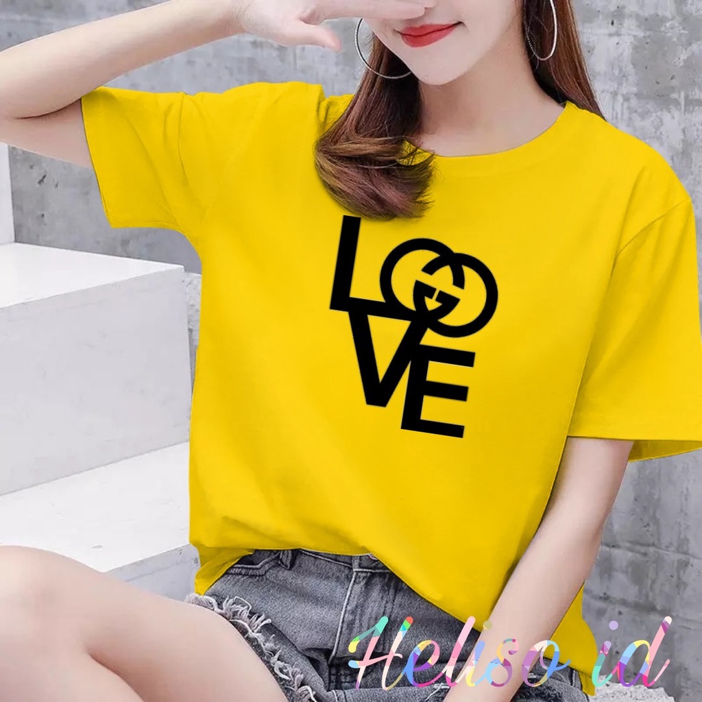 Baju Kaos Wanita Love Gucc1 Tshirt Cewek Kaos Murah atasan Wanita Lengan Pendek Kaos Distro Cewek