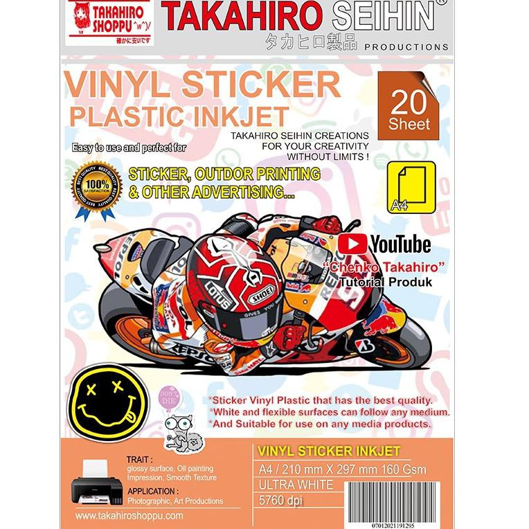 

Barang⭐Bagus⭐ Sticker Vinyl Plastic Inkjet A4 isi 20 [trimss,.ya]⭐