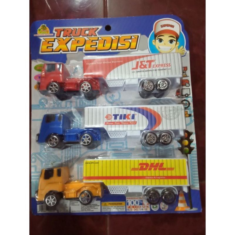 Newww Mainan Truk Ekspedisi, Mainan Anak Truk Ekspedisi isi 3 Pcs