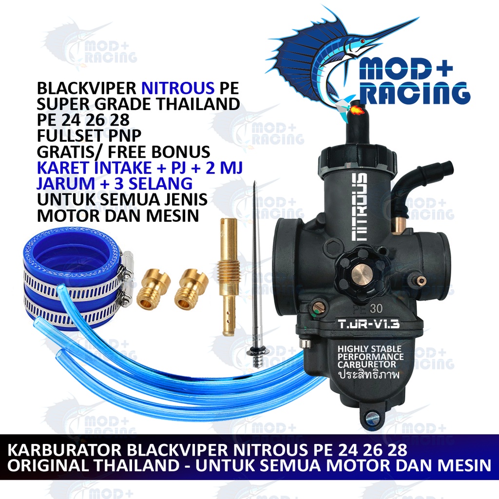 (BISA COD) KARBURATOR BLACKVIPER NITROUS PE 24 26 28 30 MJ PJ JARUM KARBU CPO PE KALBURATOR SCOOPY B