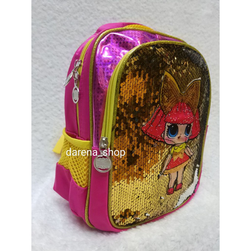 Ransel Anak Lampu LED Usap Hologram Import. 12 Inch. 43276. Darena Bags Bandung