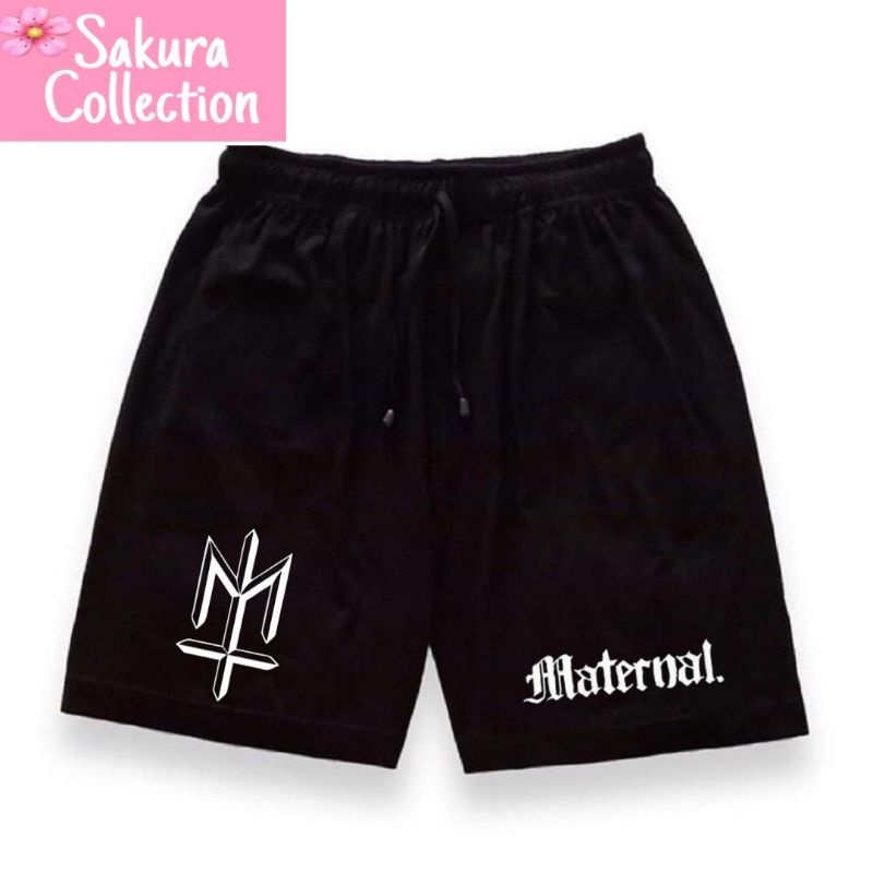 BEST SELLER!! Celana Pendek Boxer logo MATERNAL disaster  hitam distro Pria Wanita - Celana Dalem