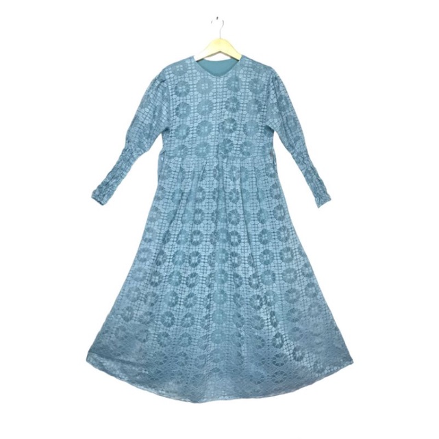 Fashion Wanita/Gamis Murah/Gamis Brukat/Dress Keninian 2022